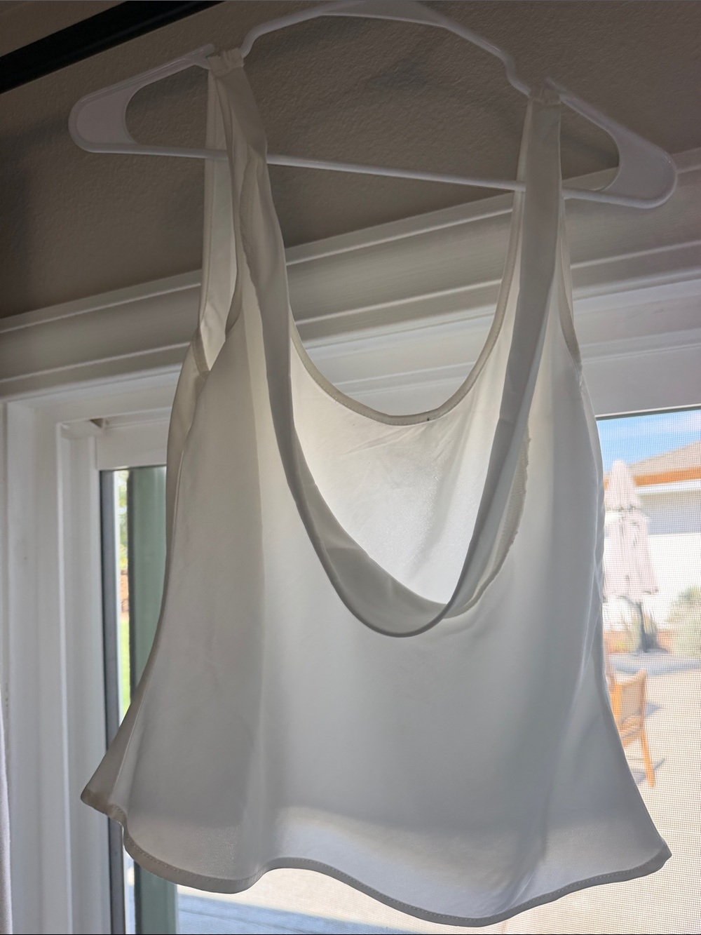 Lioness med or large Women’s White Sheer Tie-Shoulder Camisole